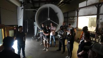 Workshop participants visiting wind tunnel of MAE department hosted by Prof. Camli Badrya