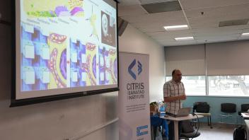 Prof. Mohsen Habibi giving a talk on Frontiers in Bio-manufacturing