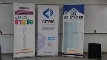 CITRIS, INSPIRE and BE-STARSE banners in the meeting room