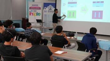 Prof. Saif Islam introducing students to the  theory of semiconductor manufacturing process