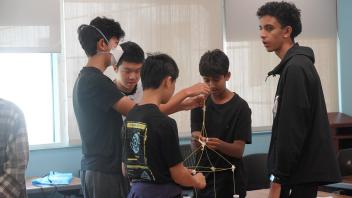 Students working on group project
