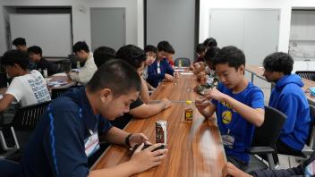Students building AR/VR hardware and viewing the images